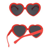 Óculos De Coração Infantil Feminino Vermelho Proteção Uv400