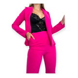 Blazer Corto Mas Pantalón Pinzado Conjunto Sastrero Colores