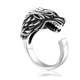 Anillo Acero Inoxidable Lobo Stark Game Of Thrones Hombre