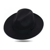 Sombrero Fedora De Moda Ala Plana En Paño Talla Ajustable