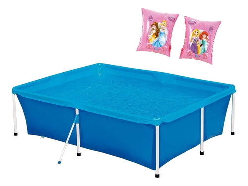 Kit Piscina Infantil 2000 Litros + Boia De Braço Princesas