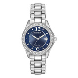 Citizen Mujeres Eco-drive Silueta Cristal Reloj Con Fecha, F