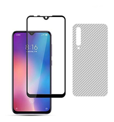 Pelicula Vidro 3d E Pl Traseira Fibra Xiaomi Mi 9se 5.97