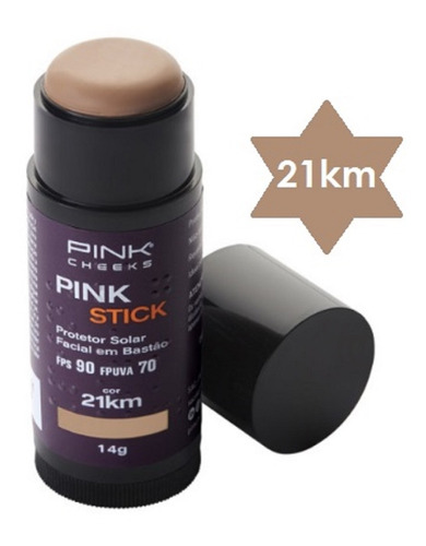 Protetor Solar E Base Fps 90 Pink Stick - Pink Cheeks 14g 