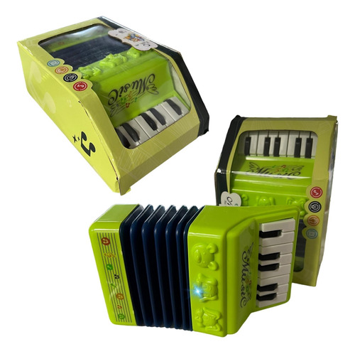 Sanfona Acordeon De Brinquedo Infantil Musical Com Luz Pilha