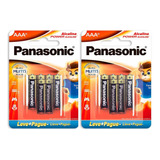 Kit 12 Pilhas Alcalina Aaa Palito Cartela Panasonic 