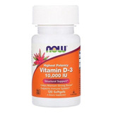 Vitamina D3 10000ui 120 Cápsulas Now Foods Importado Usa