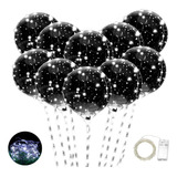 10 Globos Burbuja Cristal Led Fria Palitos Porta Globos 