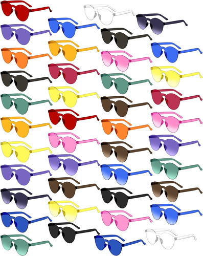 42 Pares De Gafas De Sol Redondas Sin Montura Para Fiestas G