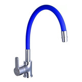 Grifo De Cocina Monocomando Piazza Emblem Azul Flexible