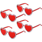 4 Gafas De Sol Sin Montura En Forma De Corazón, Elegantes Ga