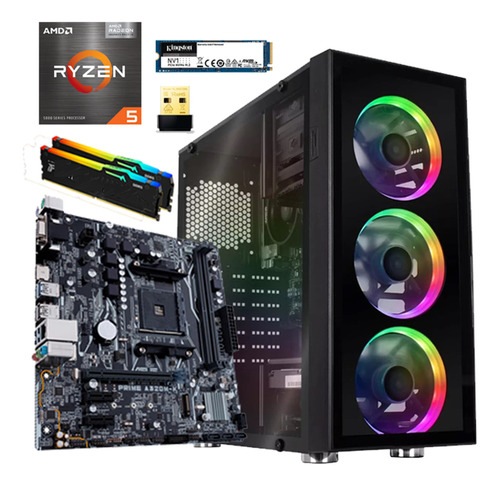 Computadora Gamer Pc Ryzen 5 5600g 16gb 500gb M.2 Wifi