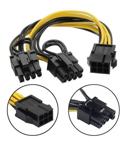 Pcie Splitter Adaptador 6pines A 6+2 Mineria Gaming Rig