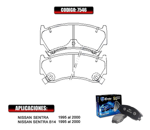 Pastilla De Freno Delanteras Nissan Sentra 200 Sx 1997 7546 Foto 2