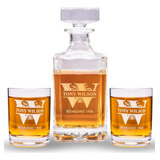 Set De Decantador De Whiskey Personalizado - Copas De Vidrio