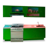 Cocina Integral Moderna Orense Derecha P/estufa 2.50m Verde.