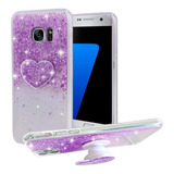 Funda Para Samsung Galaxy S7 Edge (brillos Violetas )