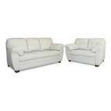 Sala De Piel Derby - Sofa, Love Y Sillon  - Conforto Muebles