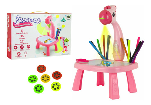 Mesa Projetor Criativo - Desenho Didático Infantil Cor Pink