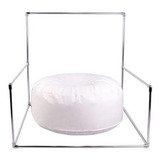 Puff Branco Newborn Cheio Com Isopor 100 Cm Por 40 Cm Altura