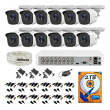 Kit Circuito Cerrado 12 Camaras Hd 720p Utp 305mt 2tb