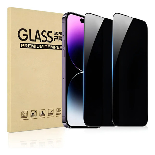 2 Piezas Mica Privacidad Cristal Templado 9d Para iPhone | MercadoLibre