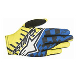 Alpinestars F-lite Speedster Guantes Para Hombre Color Acid Yellow/royal Blue Talla Ch