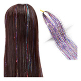 Hilos Oropel Multicolor Holografico Cabello Extension 