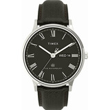 Timex Waterbury Classic Para Hombre, Negro/blanco/acero