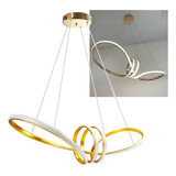 Lustre Luminaria Aneis Infinito Arco 3 Em 1 Led Pendente Luz