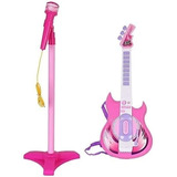 Micrófono Karaoke Con Guitarra Mp3 Y Luces Para Niñas