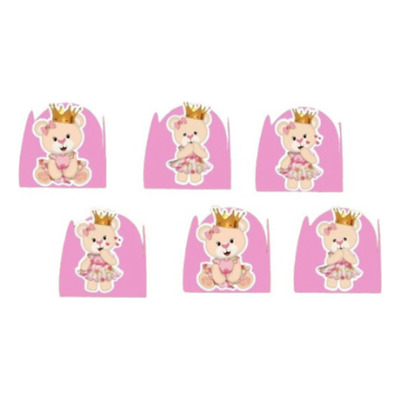 50 Forminhas Docinhos Festa Aniversário Ursinha Princesa