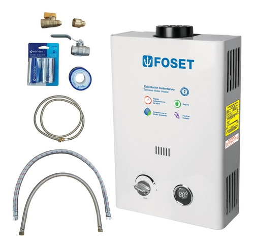 Calentador D Paso Instantaneo Boiler 6 Lt. Gas Lp  Con Kit