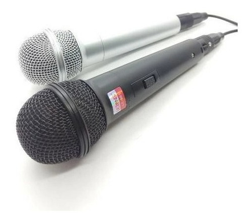 Kit 2 Microfone Dinâmico C Cabo P10 Caixa Som E Karaokê Voz Lumi