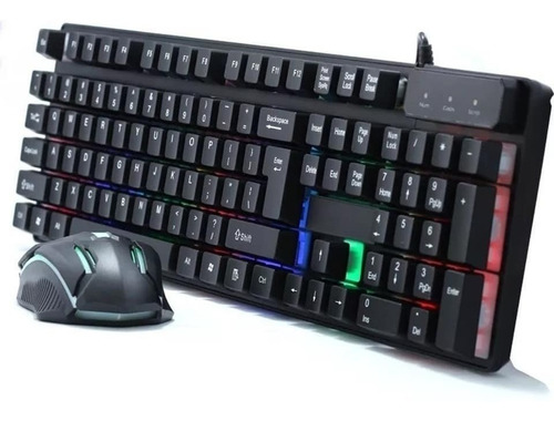 Combo Teclado Y Mouse Gamer 190i Cmk 188 Luces Cable 150cm 