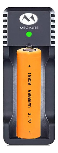 Cargador De Pilas + 18650 Punta Planta Flattop 6800 Mah 3,7