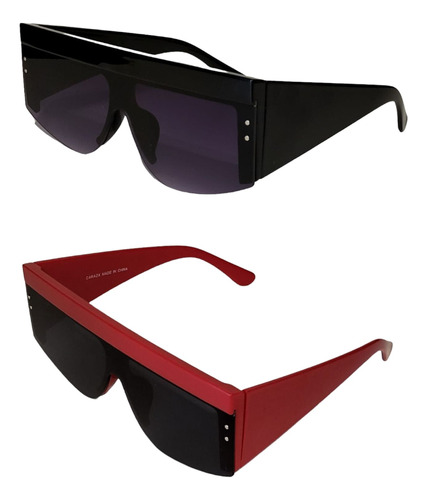 2 Gafas Sol Cuadrada Vintage Moda Uv400 Proteccion Lentes