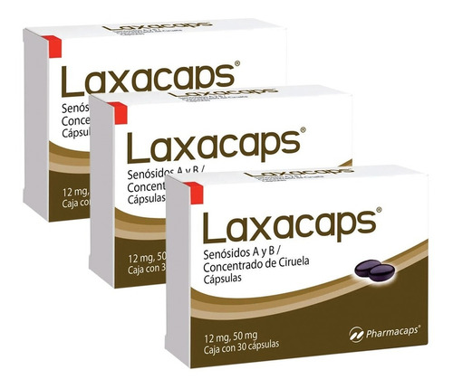 Laxante Laxacaps Senósidos A Y B 30 Cápsulas 3 Pack