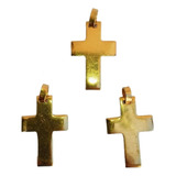 3 Cruces Macizas Enchapada En Oro 14k 