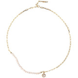 Collar Desigual Perlas De Rio Gold, Plata 925, Baño Oro 18k