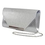 Bolsa Para Dama Fiesta En Textil Color Plata