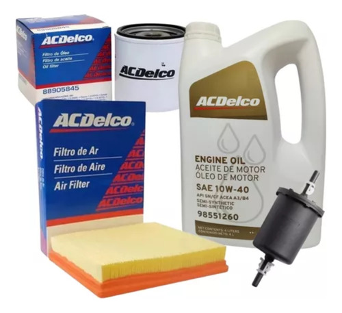 Kit 3 Filtros + Aceite Semisintetico Chevrolet Agile 