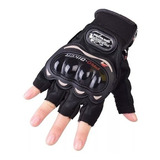 Guantes Moto Pro Biker Medio Dedo Protección Nudillos Palma