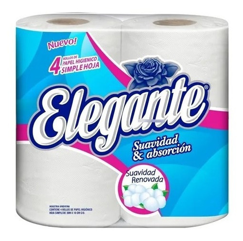 Papel Higienico Elegante 30 Metros 48 Rollos Blanco Premium