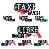 Letrero Taxi Libre Led Con Ventosas Parabrisas Medallon B