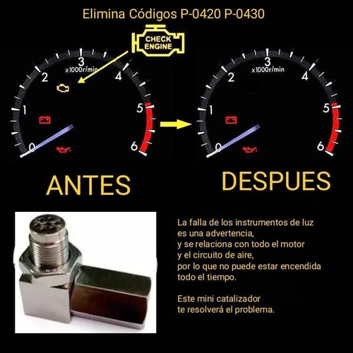 Mini Catalizador Sensor De Oxigeno Elimina Check Engine 90 Foto 2