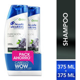 Pack 2 Shampoo Head & Shoulders Purificación Capilar Carbón Activado 375 Ml
