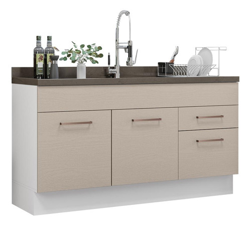 Mueble Cocina 150cm Blanco/crema Agata Madesa