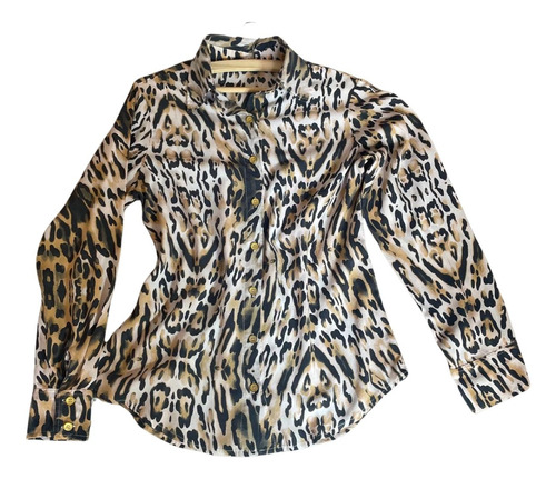 Camisa Feminina Tomate Seco Casual Viscose Longa Animalprint