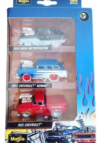 Set Muscle Machines Maisto 1/64 Nash + Nomad + Chevy Pick Up